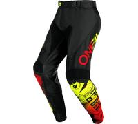 Oneal Mayhem Scarz Pantalones de motocross, negro/amarillo/rojo, Talla 38