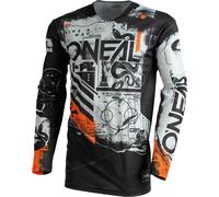 Oneal Mayhem Scarz V.22 Maillot de Motocross, Negro/Blanco/Naranja, Talla S