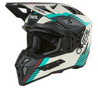 ONeal EX-SRS Quin, casco de motocross XS male Mate Gris Claro/Turquía/Negro/Rojo