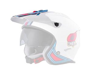 O'Neal O'NEAL | Casco de Motocicleta | Motocicleta de Enduro | Visera de Repuesto | Casco de voltios MN1 | Adultos | Blanco Rojo Azul