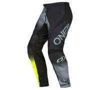 O'NEAL | Pantalones de Motocross | Enduro MX | Máxima Libertad de Movimiento, diseño Ligero, Transpirable y Duradero | Pantalones Element Racewear V.22 | Adulto | Negro Gris Neón | Talla 28/44