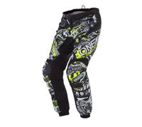 O'NEAL | Pantalones de Motocross | MX | Inserciones elásticas, Totalmente Forradas, Almohadillas de Goma para Mayor protección | Pantalones Element Attack | Adulto | Negro Amarillo Neón | Talla 40/56
