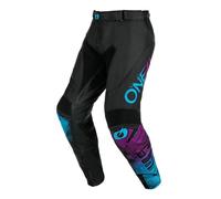O'NEAL Pantalones Motocross Enduro Tejidos Denier Duraderos, Gran Libertad de Movimientos, Ajuste Atlético Pantalones Mayhem Scarz V.24 Adulto Negro Azul Talla 36