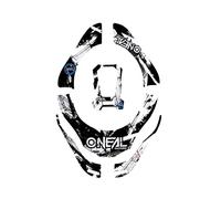 O'NEAL | Pegatina Protectora | Motocross Enduro | Pegatina TRON Neckbrace, 50% PET, 50% fibra vegetal | Pegatina TRON Design Shocker | Negro Blanco | Talla única