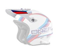O'NEAL | Piezas de Casco de Motocross | Motocicleta de Enduro | Recambio de Visera Casco Slat Circuito | Blanco Azul Rojo | Talla única