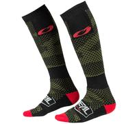 O'NEAL | Calcetines de motocross | MTB Downhill Freeride | Absorción del sudor, zona del talón y de la suela reforzada | Calcetines Pro MX COVERT | Unisex | Adulto | Negro Verde | Talla única