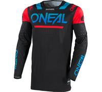 Oneal Prodigy Five Four Maillot de motocross, negro-rojo-azul, tamaño S para Hombres