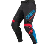 Oneal Prodigy Five Four Pantalones de motocross, negro-rojo-azul, tamaño 36 para Hombres