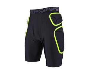 O'Neal | Protector-Cortos | Motocross Enduro | Espuma EVA de Alta Densidad Duradera, Almohadillas de ventilación integradas, Cintura elástica | Trail Short | Adultos | Lima Negra | Talla L