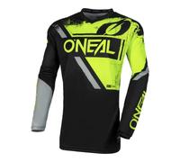 Oneal Element Shocker Maillot de Motocross, negro-amarillo, tamaño M para Hombres