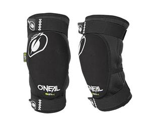 O'NEAL Rodilleras I MTB BMX Downhill I Rodilleras MTB Ligeras y Transpirables con Protección Contra Impactos IPX® I Material Resistente a la Abrasión | Negro Blanco | Talla L