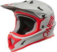 Oneal Sonus Casco cuesta abajo, Gris mate/rojo, Talla L
