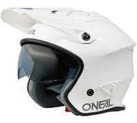 O'NEAL | Casco de Moto Enduro Adventure Street | Normas de Seguridad ECE 22.05, Carcasa ABS, Visor Solar Integrado | Casco Volt Solid V.24 | Adulto | Blanco | Talla L