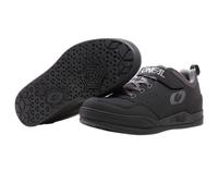 O'NEAL | Zapatillas Mountain Bike Downhill Freeride | Veganas | Suela Compatible con Placa de Pedal SPD, PU Duradero y Ligero, ventilaciones | Zapatilla Flow SPD V.22 | Adulto | Negro Gris | 39