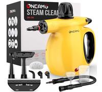OneAmg Limpiador a Vapor Portátil,Limpiador de Tapicerias con10 Accesorios,Limpiador a Vapor con Bloqueo de Seguridad&450ml Calentamiento Rápido 3-5 Minutos para Casa Coche, Accesorios Steam Cleaner