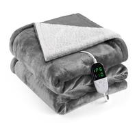 OneAmg Manta Electrica Lumbar, Almohadilla Electrica 133x155cm Temporizador de 10 Horas y 6 Niveles de Calefacción, Apagado Automático, Lavable a Máquina, Mando a Distancia Digital Manta Termica Gris