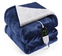 OneAmg Manta Electrica Lumbar, Almohadilla Electrica 155x180cm Temporizador de 10 Horas y 6 Niveles de Calefacción, Apagado Automático, Lavable a Máquina, Mando a Distancia Digital Manta Termica Azul