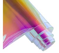 ONEART | Película holográfica de PVC iridiscente, 40×135 cm Tela de vinilo transparente para bolsas Proyectos de decoración de bricolaje-iridiscente Rosa