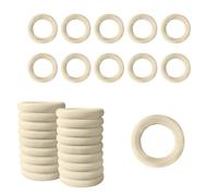 ONEBO 48 Piezas Anillas Madera Natural, aros de madera para artesanías, Aros de Madera para Manualidades, para Manualidades,Fabricación de Joyas, Artesanías y Colgantes (33 mm Diámetro Externo)