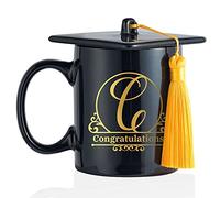 Onebttl Regalo de graduación 2025 - Taza con sombrero de doctorado Bachelor con iniciales, regalos personalizados, taza de café, idea de regalo para Bachelor Master Abitur, exámenes de inventarios