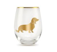 Onebttl Regalos de perro salchicha para mujeres, madres de perros, regalos para amantes de los perros para mujeres dueñas de perros, copa de vino sin tallo de 17 onzas