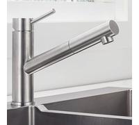 ONECE Grifo Cocina Extraible, Grifería con Ducha de Fregadero Rotación 150 °, Mezclador Monomando Acero Inoxidable 304, Agua Fría y Caliente, Aireador Extraíble, Ahorro de Agua