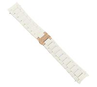 ONECMN Classical 20 - Correa de reloj de acero inoxidable sólido con cubierta de silicona de 23 mm para Armani AR5858 5943 5941 5867 5981 cierre desplegable, 23mm, Ágata