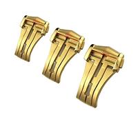 ONECMN Hebilla de reloj de despliegue de 16 mm, 18 mm, 20 mm, para correa de cuero omega, banda de goma, cierre plegable de acero plateado, herramientas de regalo, Oro 2, Taille unique