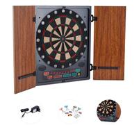 OneConcept - Dartmaster 180 Máquina de Dardos automática, Tablero de Dardos electrónico, Tablero de con Capacidad para hasta 8 Jugadores, oponente Virtual, Pantallas LED, 12 marrón