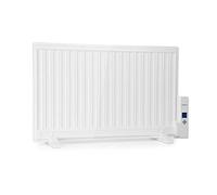 Oneconcept Wallander - Radiador aceite, Termostato regulable, Pantalla LED, Estufas aceite bajo consumo, Programable, Protección sobrecalentamiento, Móvil/Pared, 2 patas, 800 W, Blanco humo