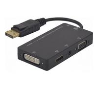 Onedirect Convertidor Display Port a HDMI, VGA o DVI Adaptador Display Port compacto, ideal para transportar