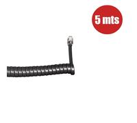 Onedirect Cordón de auricular (5 metros) - Negro Cordón espiral negro para teléfonos con puertos RJ9/RJ9 (se alarga hasta 5m)