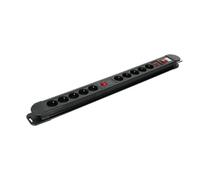 Onedirect Konni Regleta 10 Tomas con Protección Regleta profesional de 10 tomas con protección contra sobretensiones e interruptor luminoso, ideal para proteger
