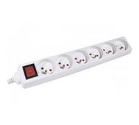 Onedirect Regleta de 6 enchufes con interruptor - 4m Power Strip 4m