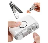 ONEDONE Cortaúñas eléctrico 3 en 1, recargable, lima de uñas eléctrica con cuchillas duales, 3 velocidades, amoladora de uñas segura para bebés, mujeres mayores, con cortaúñas encarnadas