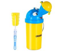 ONEDONE Orinal portátil para niños, botella de orina de 17 onzas con cepillo limpio, urinario de viaje para niños, taza de orina para niños, inodoro de emergencia para camping, coche, viajes y