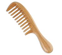 Onedor Peines de madera de sándalo 100% natural, hechos a mano, antiestáticos, aroma de sándalo natural, desenredante para el cabello (dientes extra anchos)