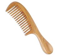 Onedor Peines de madera de sándalo 100% natural, hechos a mano, antiestáticos, aroma de sándalo natural, desenredante para el cabello (dientes anchos)