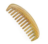 Onedor Peines de madera de sándalo 100% natural, hechos a mano, antiestáticos, aroma de sándalo natural, desenredante para el cabello (diente ancho ovalado)