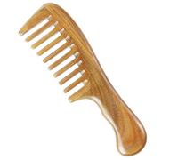 Onedor Peines de madera de sándalo 100% natural, hechos a mano, antiestáticos, aroma de sándalo natural, desenredante para el cabello (diente ancho)