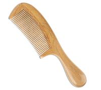 Onedor Peines de madera de sándalo 100% natural, hechos a mano, antiestáticos, aroma de sándalo natural, desenredante para el cabello (dientes finos)