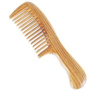 Onedor Peines de madera de sándalo 100% natural, hechos a mano, antiestáticos, aroma de sándalo natural, desenredante para el cabello (dientes anchos)