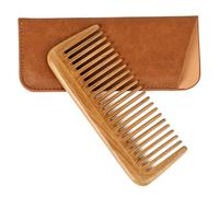 Onedor Peines para el cabello hechos a mano 100 % natural de sándalo verde, peine de madera antiestático con aroma a sándalo natural (peine de bolsillo de dientes anchos)