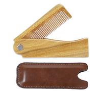 Onedor Peines para el pelo de sándalo 100% natural, hechos a mano, con aroma de sándalo, antiestático, de madera, peine 2 en 1 (Peine de bolsillo plegable)