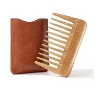 Onedor Peines para el pelo de sándalo 100% natural hechos a mano, peine de madera para desenredar el cabello natural con aroma a sándalo antiestático (peine de bolsillo extra ancho para dientes)