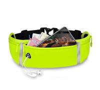 ONEFLOW Active Pro - Cinturón para correr Honor Magic6 Pro con 3 compartimentos, transpirable, para correr, teléfono móvil, impermeable, color verde