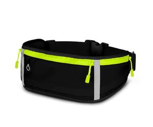 ONEFLOW Active Pro - Cinturón para correr para Samsung Galaxy A26 5G, con 3 compartimentos, transpirable, para correr, teléfono móvil, impermeable, color negro