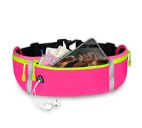 ONEFLOW Active Pro - Cinturón para correr Poco F6 con 3 compartimentos, transpirable, para correr, teléfono móvil, impermeable, color rosa