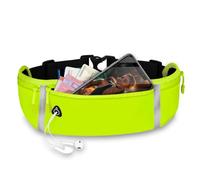 ONEFLOW Active Pro - Cinturón para correr Poco M6 (4G) con 3 compartimentos, transpirable, para correr, teléfono móvil, impermeable, color verde