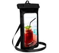 ONEFLOW Beach Bag for Vivo V50 5G - Funda impermeable con pantalla táctil y cámara con ventana, para viajes, natación con pulsera y correa para colgar, color negro